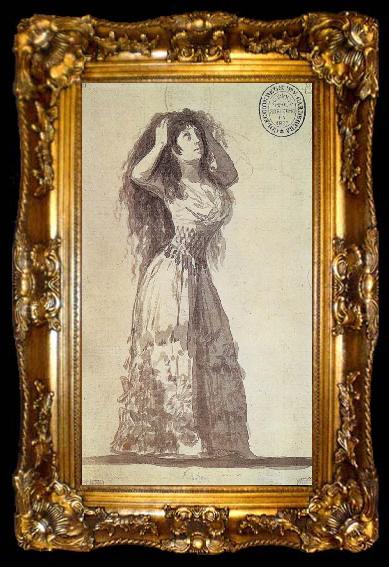 framed  Francisco Goya The Duchess of Alba arranging her Hair, ta009-2